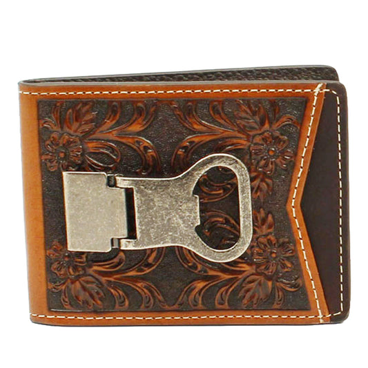 M&F Western Cactus Concho Floral Embossed Money Clip Wallet