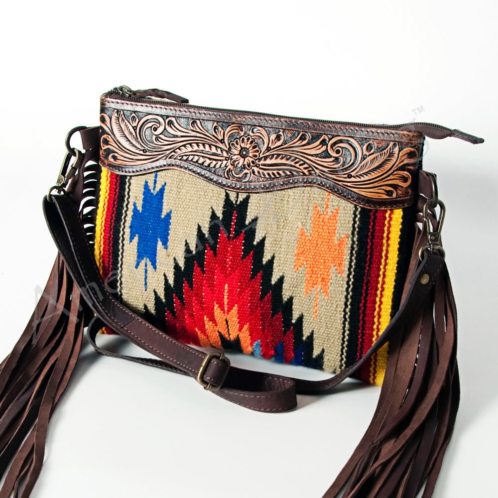 American Darling Cross Body Hand Tooled Saddle Blanket Genuine Leather Women Bag Western Handbag Purse