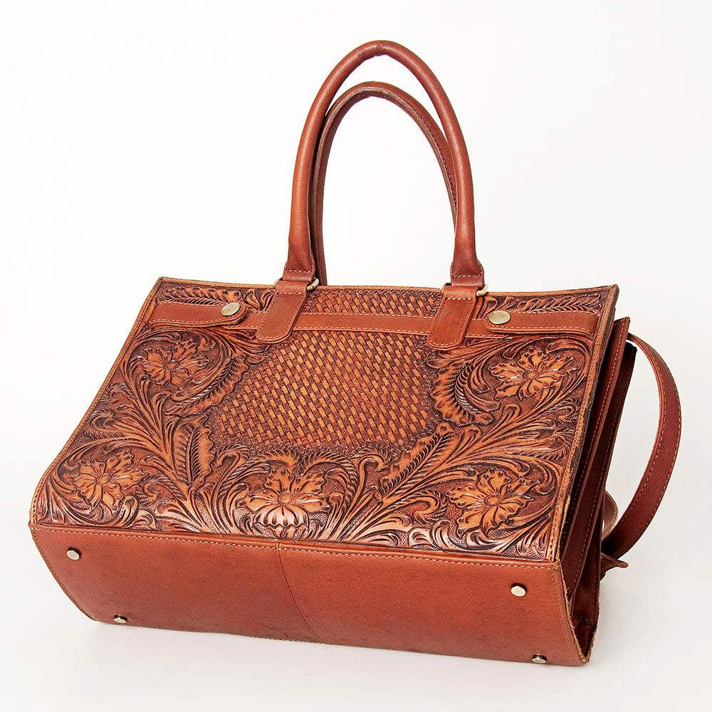 American Darling ADBGI191B Tote Hand Tooled Genuine Leather Women Bag Western Handbag Purse