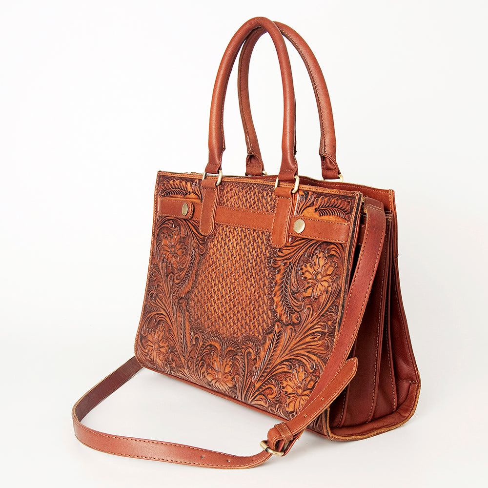 American Darling ADBGI191B Tote Hand Tooled Genuine Leather Women Bag Western Handbag Purse