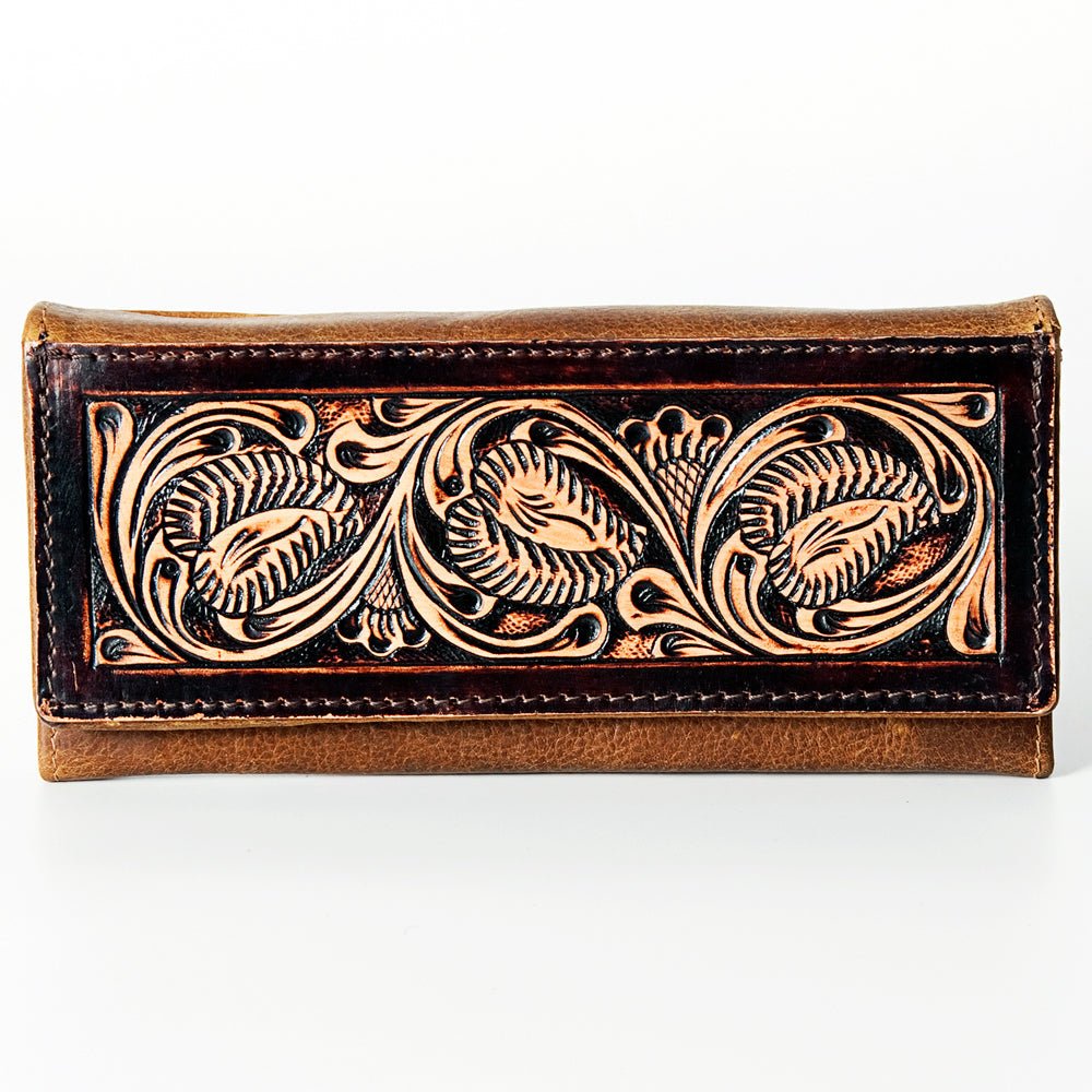 American Darling Wallet Hand Tooled Genuine Leather Women Bag Western Handbag Purse