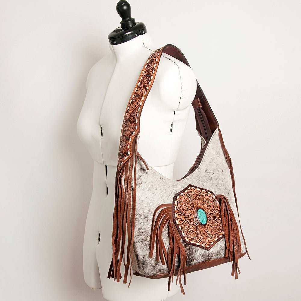 American Darling Hobo Hair On Genuine Leather Women Bag Western Handbag Purse