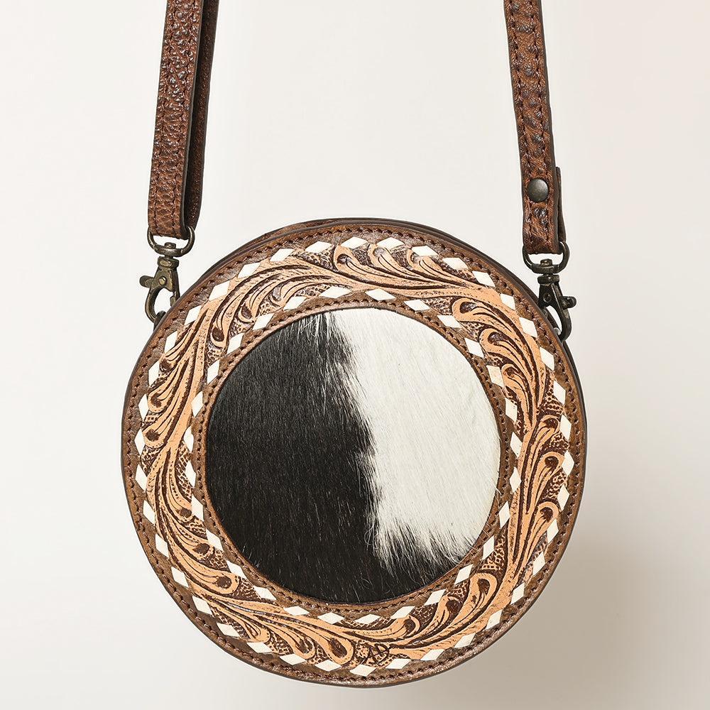 ADBGZ389A American Darling Hand Tooled Hair On Genuine Leather Women Bag Western Handbag Purse