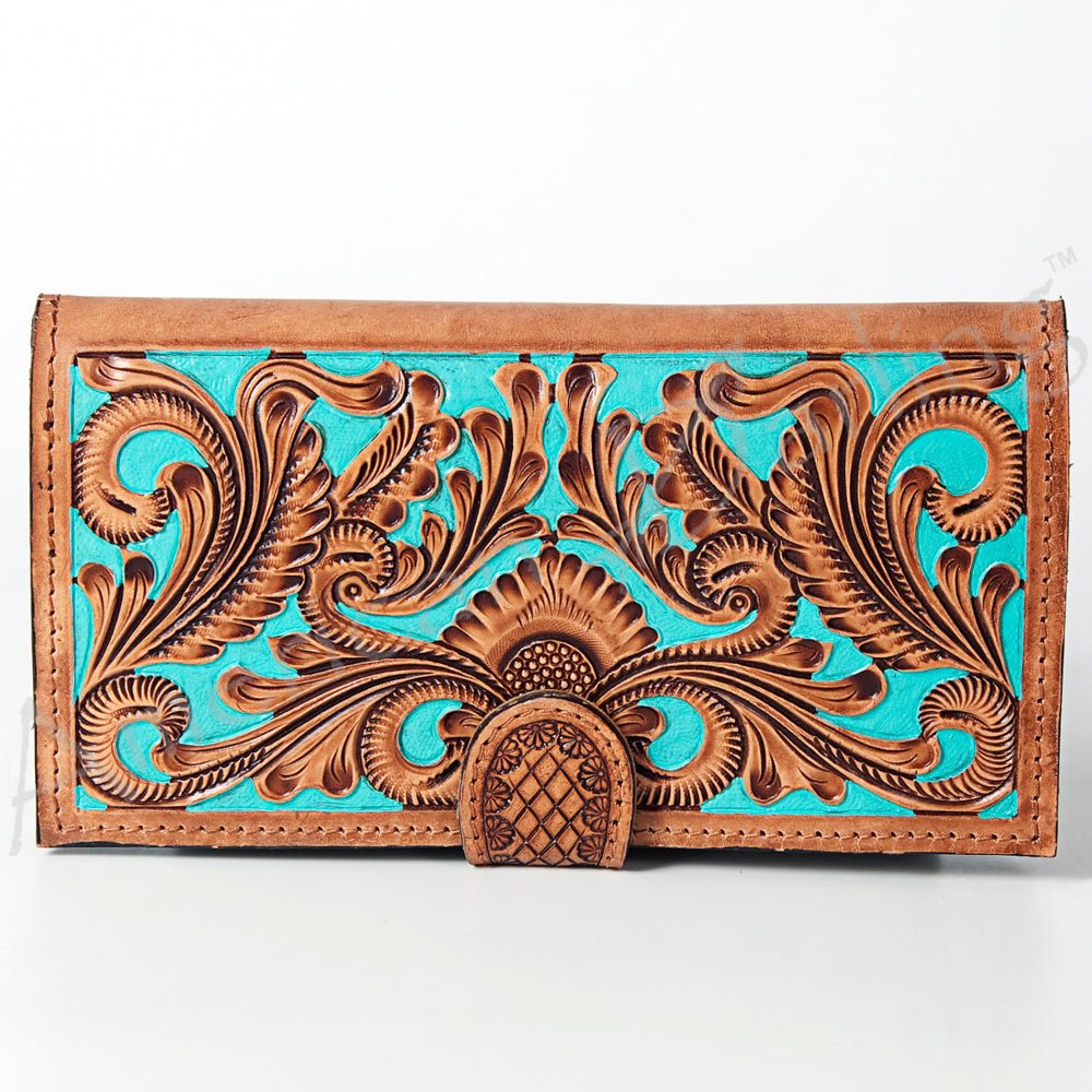 American Darling Wallet Hand Tooled Genuine Leather Women Bag Western Handbag Purse