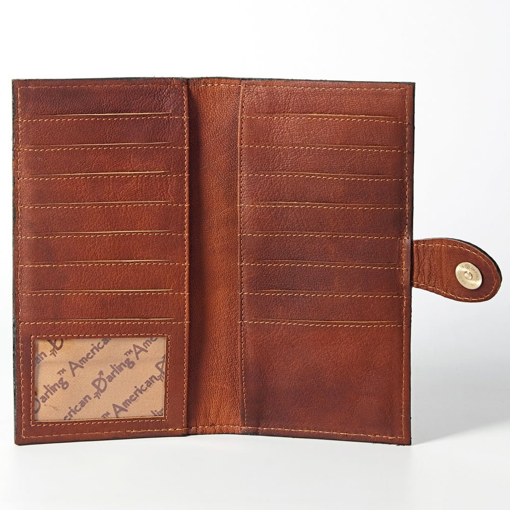 American Darling Wallet Hand Tooled Genuine Leather Women Bag Western Handbag Purse