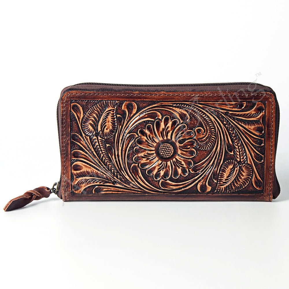 American Darling Wallet Hand Tooled Genuine Leather Women Bag Western Handbag Purse