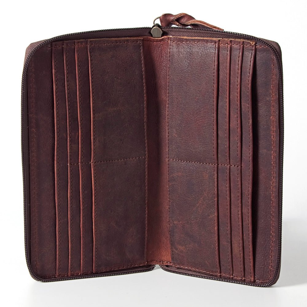 American Darling Wallet Hand Tooled Genuine Leather Women Bag Western Handbag Purse