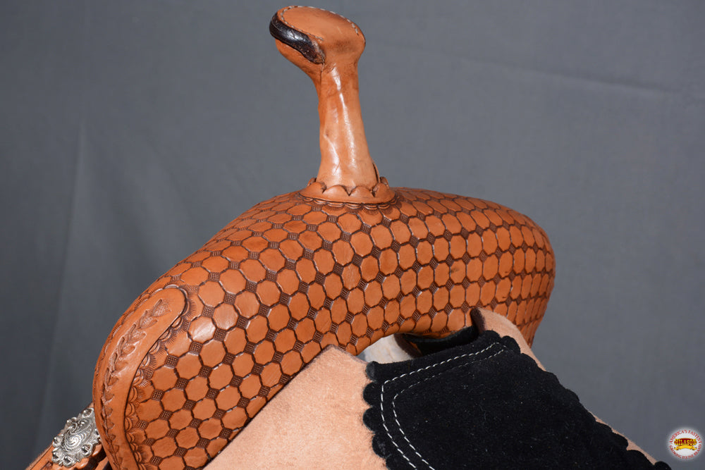 Hilason Western Horse Ranch Roping Saddle American Leather Hilason Tan pleasure endurance