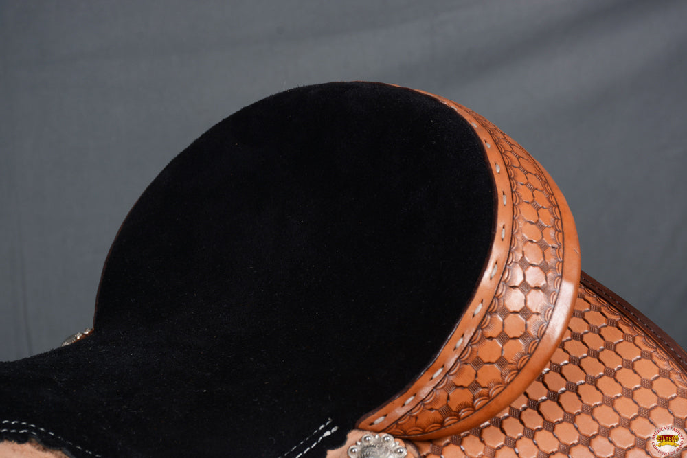 Hilason Western Horse Ranch Roping Saddle American Leather Hilason Tan pleasure endurance