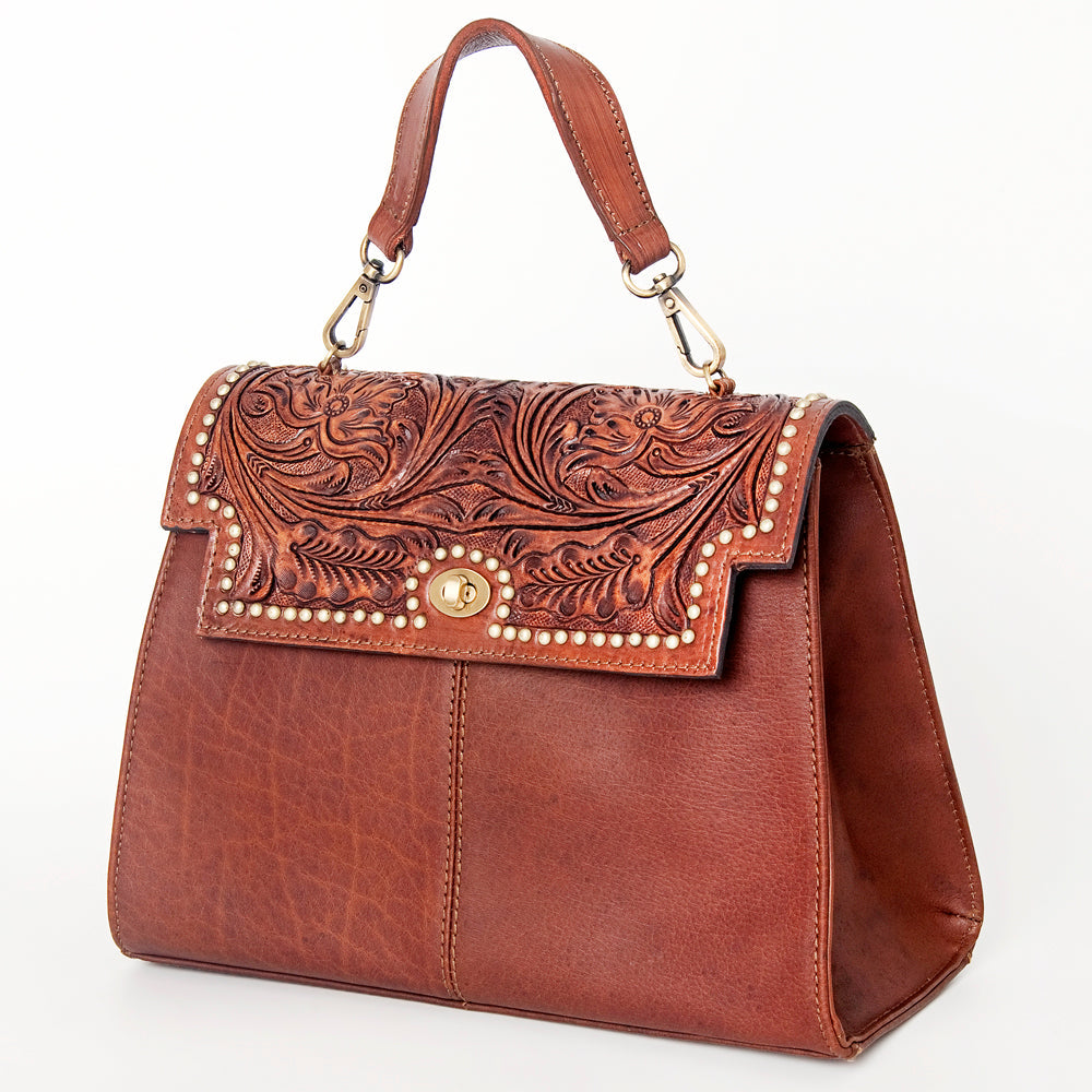 American Darling ADBGI176A Briefcase Hand Tooled Genuine Leather women bag western handbag purse