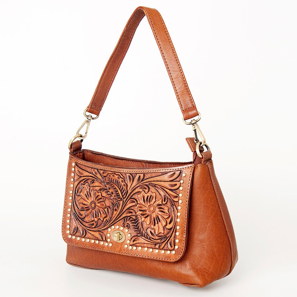 American Darling Hobo Hand Tooled Hair On Genuine Leather Women Bag Western Handbag Purse