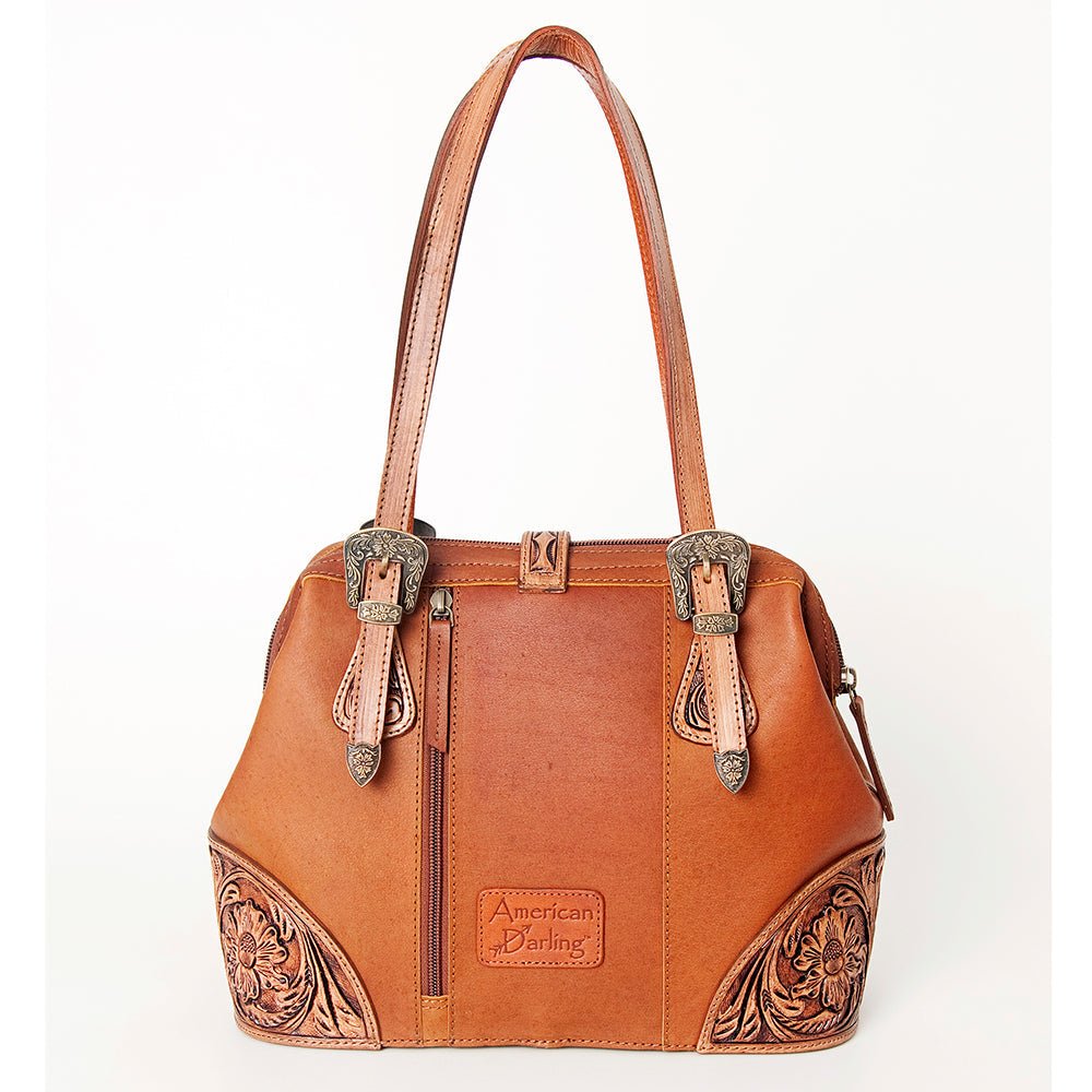American Darling Tote Hand Tooled Hair On Genuine Leather Women Bag Western Handbag Purse