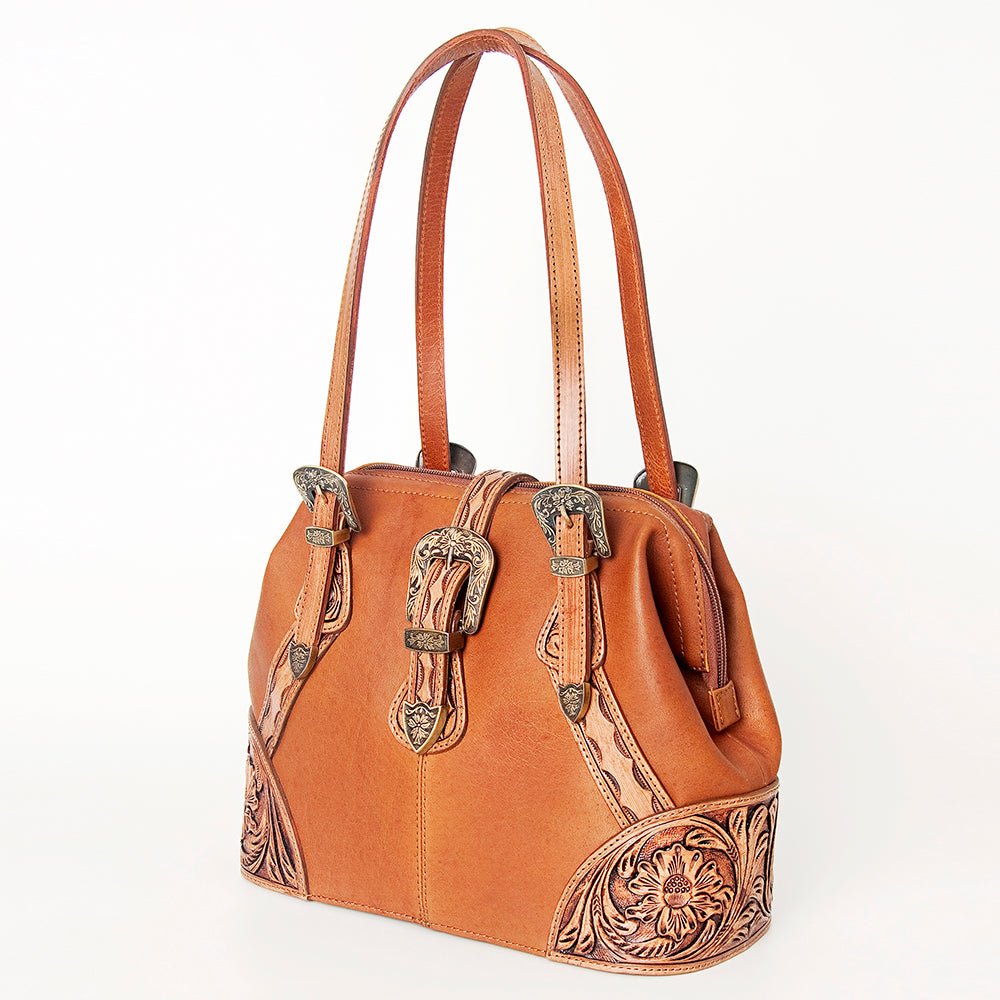 American Darling Tote Hand Tooled Hair On Genuine Leather Women Bag Western Handbag Purse