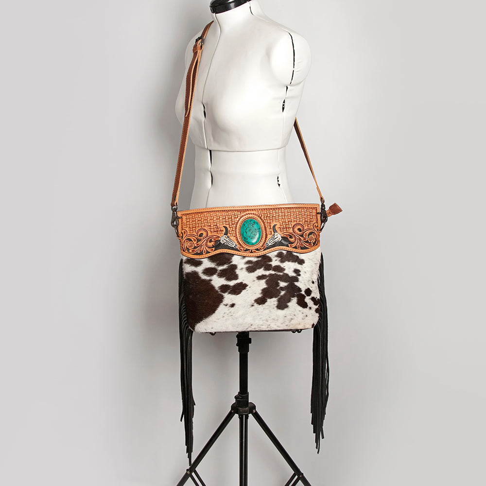 American Darling Clutch Hand Tooled Saddle Blanket Fabric Genuine Leather Western Women Bag Handbag Purse | Purses for Cute