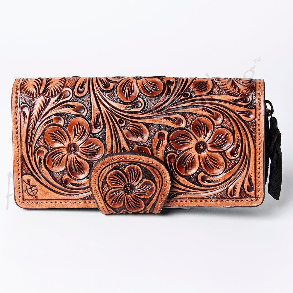 American Darling ADBGZ468 Wallet Hand Tooled Genuine Leather Women Bag Western Handbag Purse