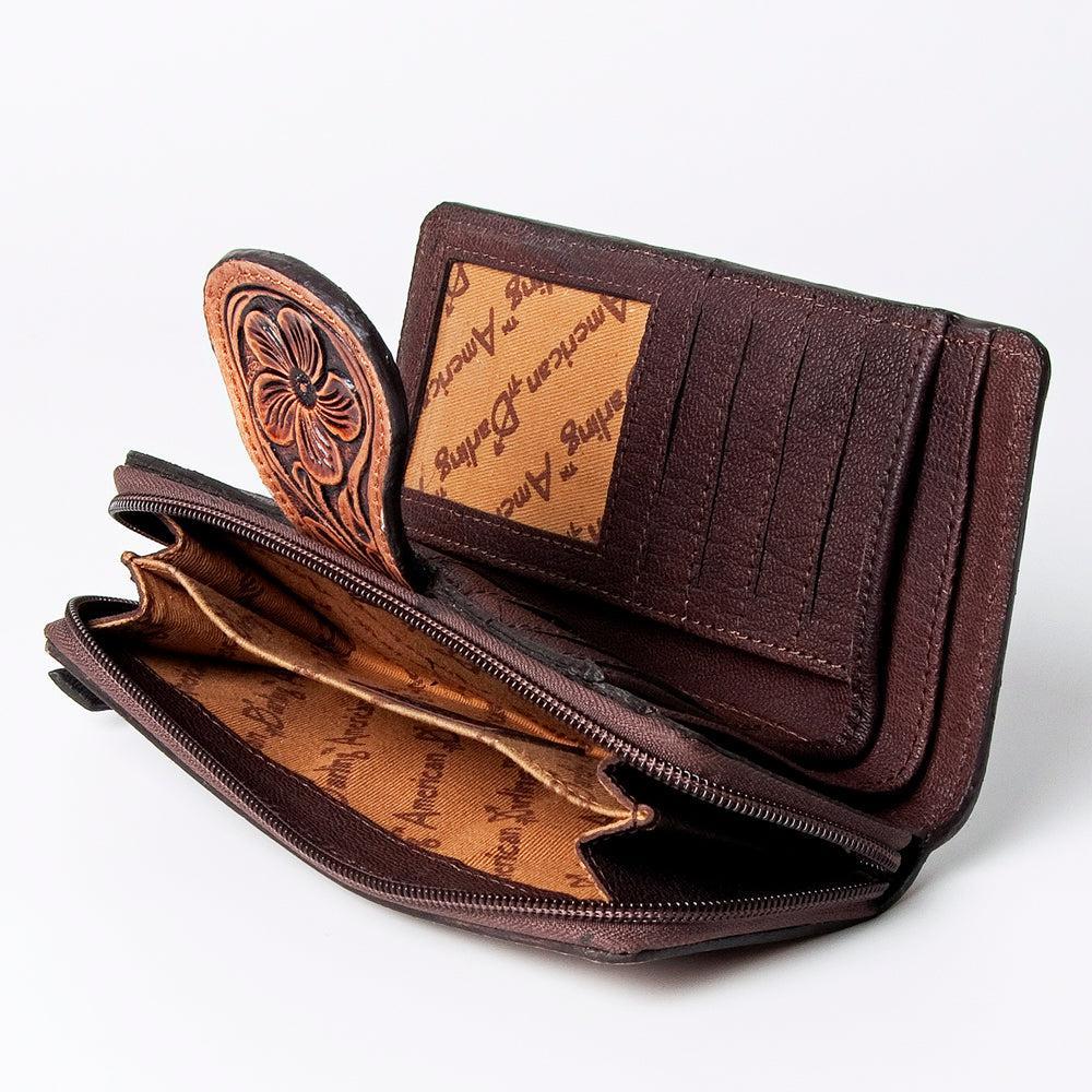 American Darling ADBGZ468 Wallet Hand Tooled Genuine Leather Women Bag Western Handbag Purse