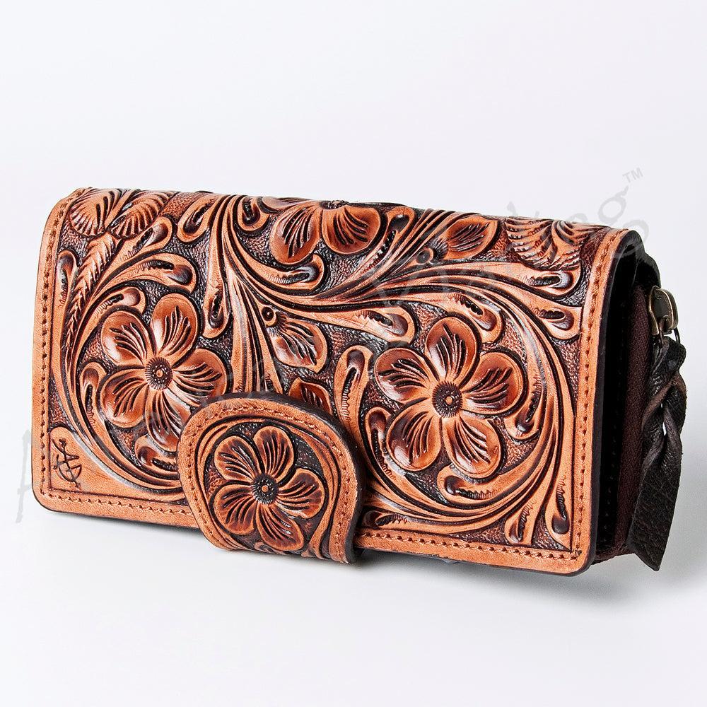 American Darling ADBGZ468 Wallet Hand Tooled Genuine Leather Women Bag Western Handbag Purse