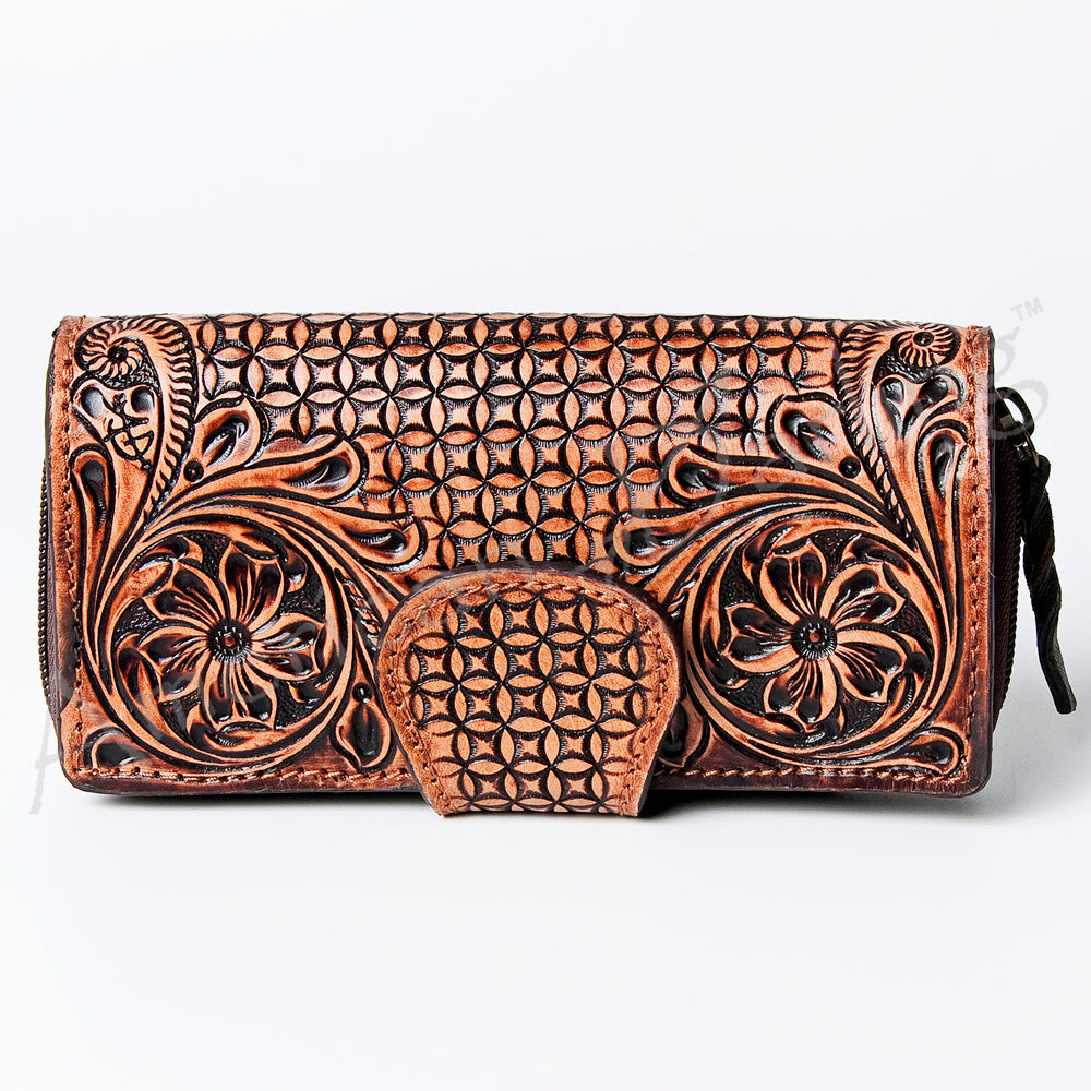 American Darling ADBGZ471 Wallet Hand Tooled Genuine Leather Women Bag Western Handbag Purse