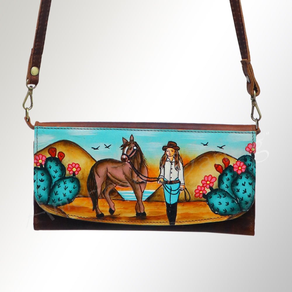 American Darling Wallet Genuine Leather Women Bag Western Handbag Purse