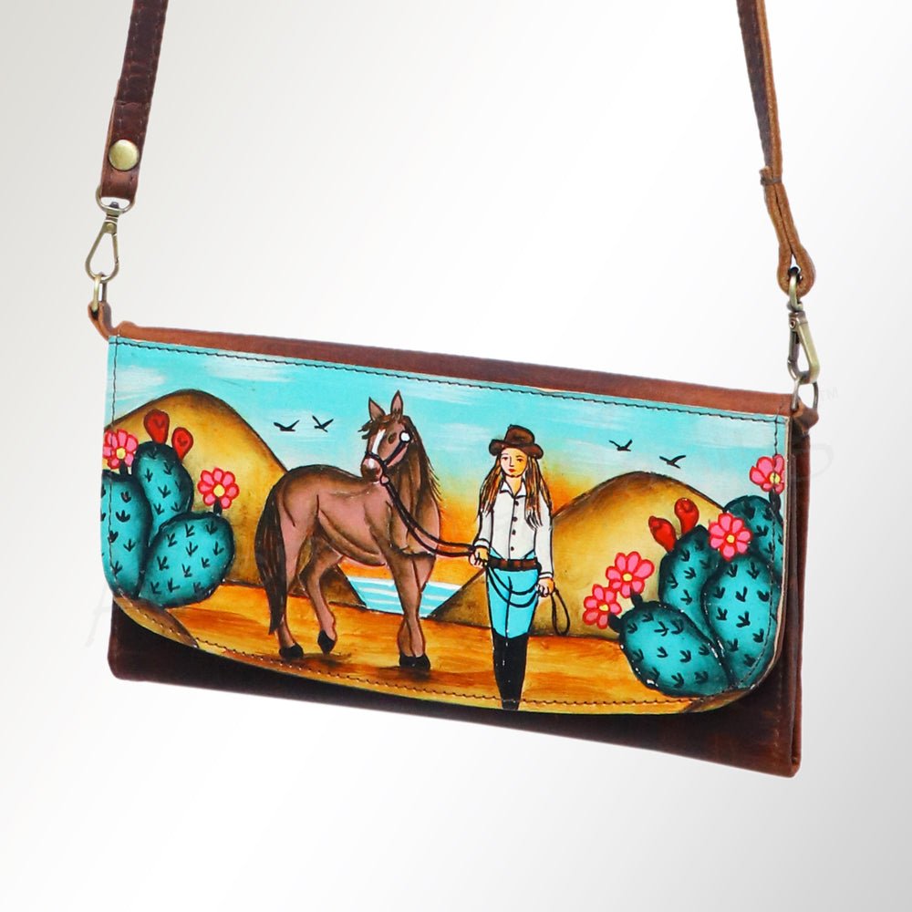 American Darling Wallet Genuine Leather Women Bag Western Handbag Purse