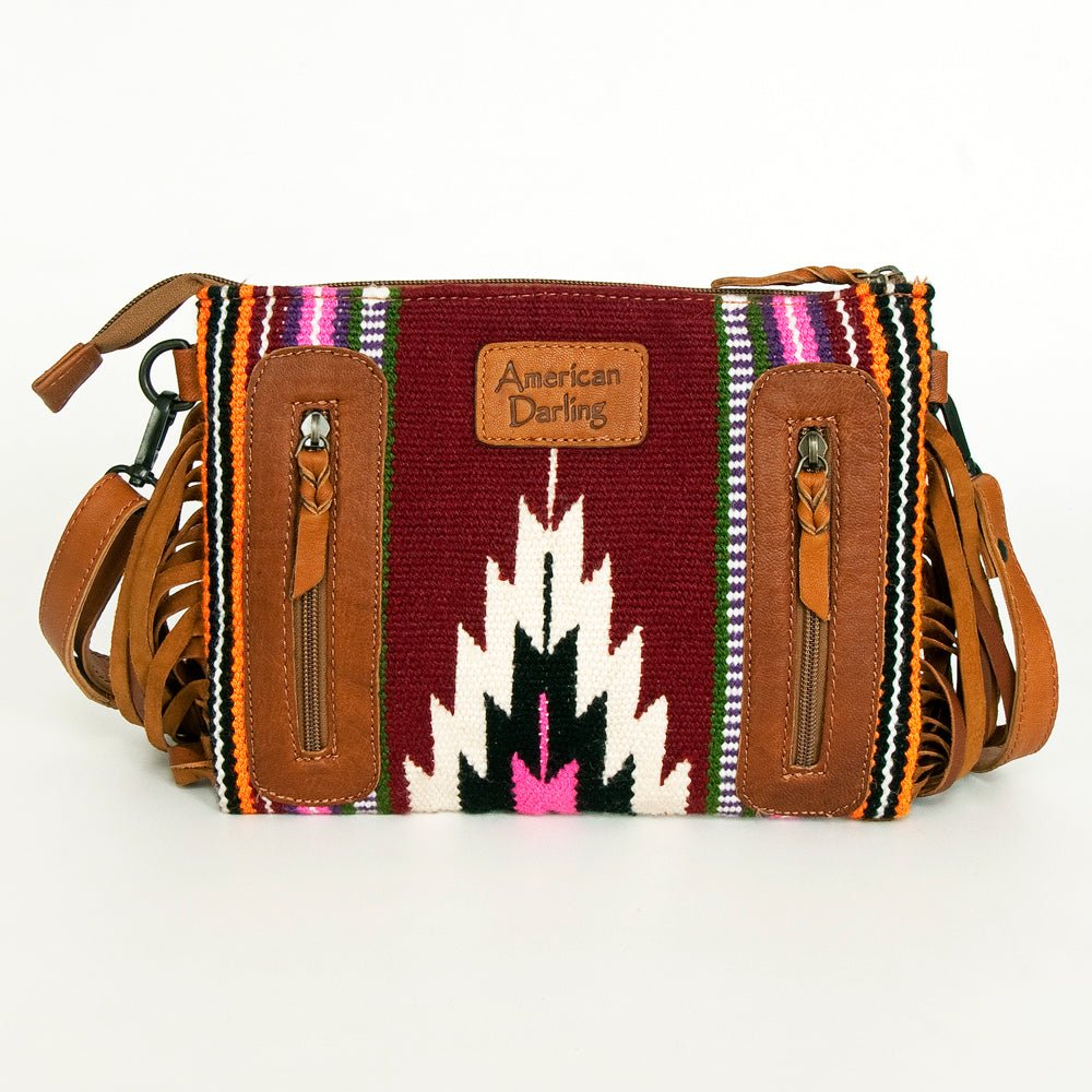 American Darling Cross Body Hand Tooled Saddle Blanket Genuine Leather Women Bag Western Handbag Purse