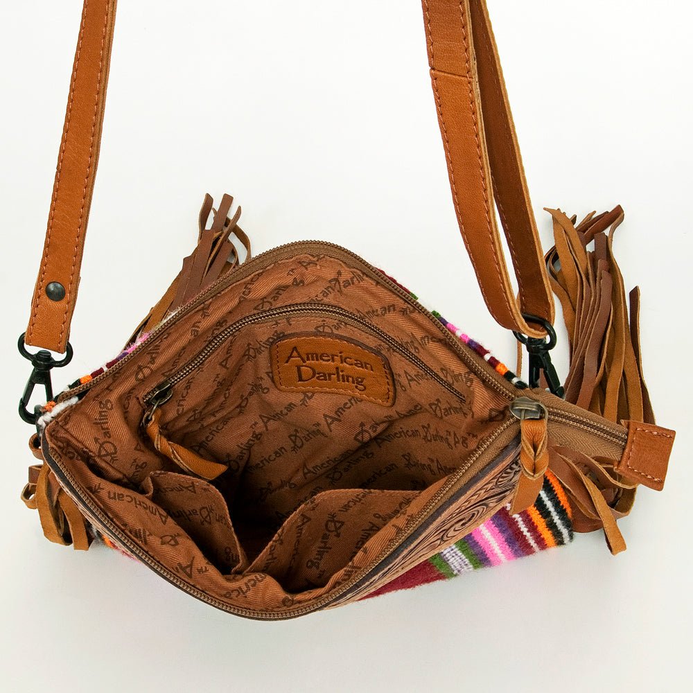 American Darling Cross Body Hand Tooled Saddle Blanket Genuine Leather Women Bag Western Handbag Purse