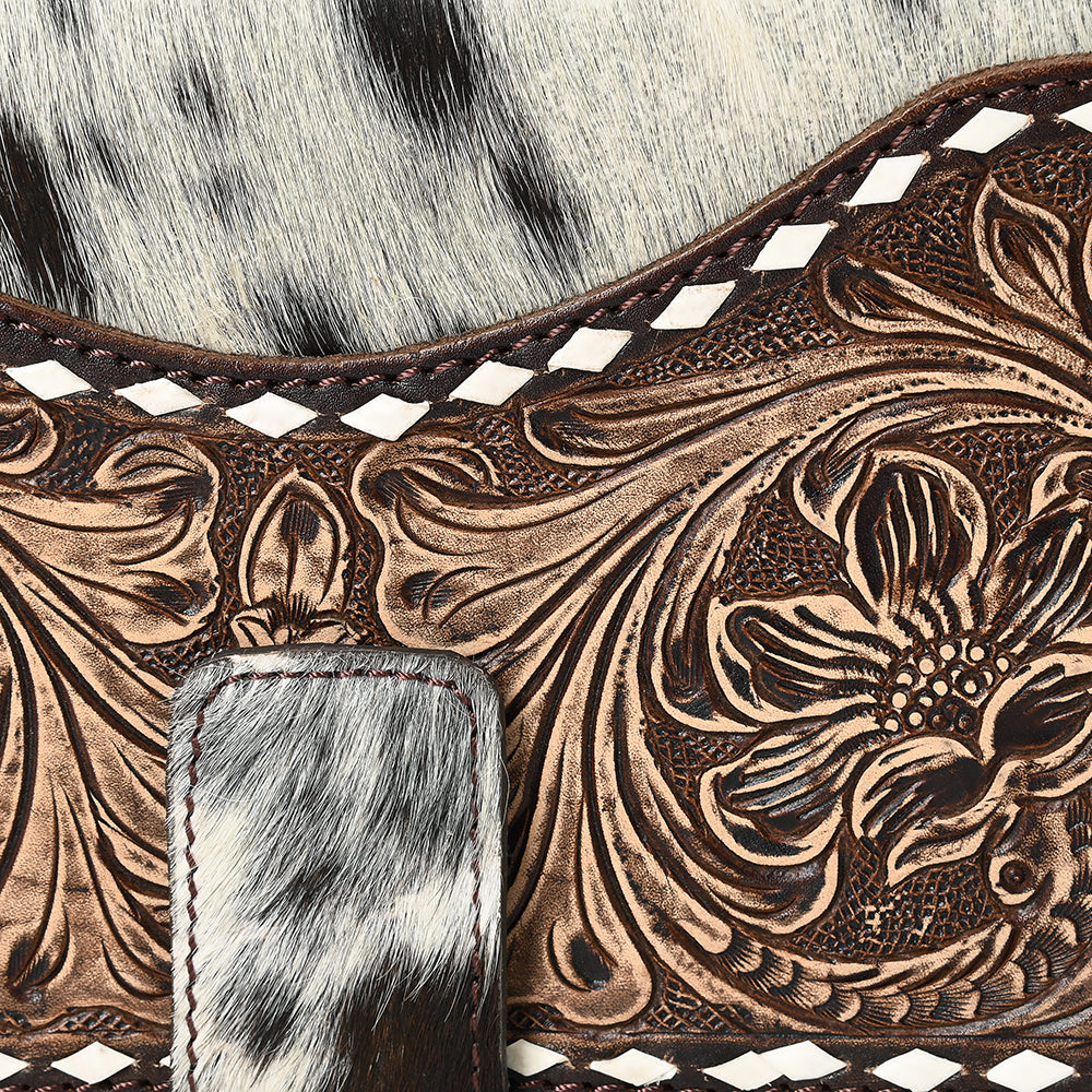 American Darling ADBGZ397A Wallet Hand Tooled Hair On Genuine Leather women bag western handbag purse