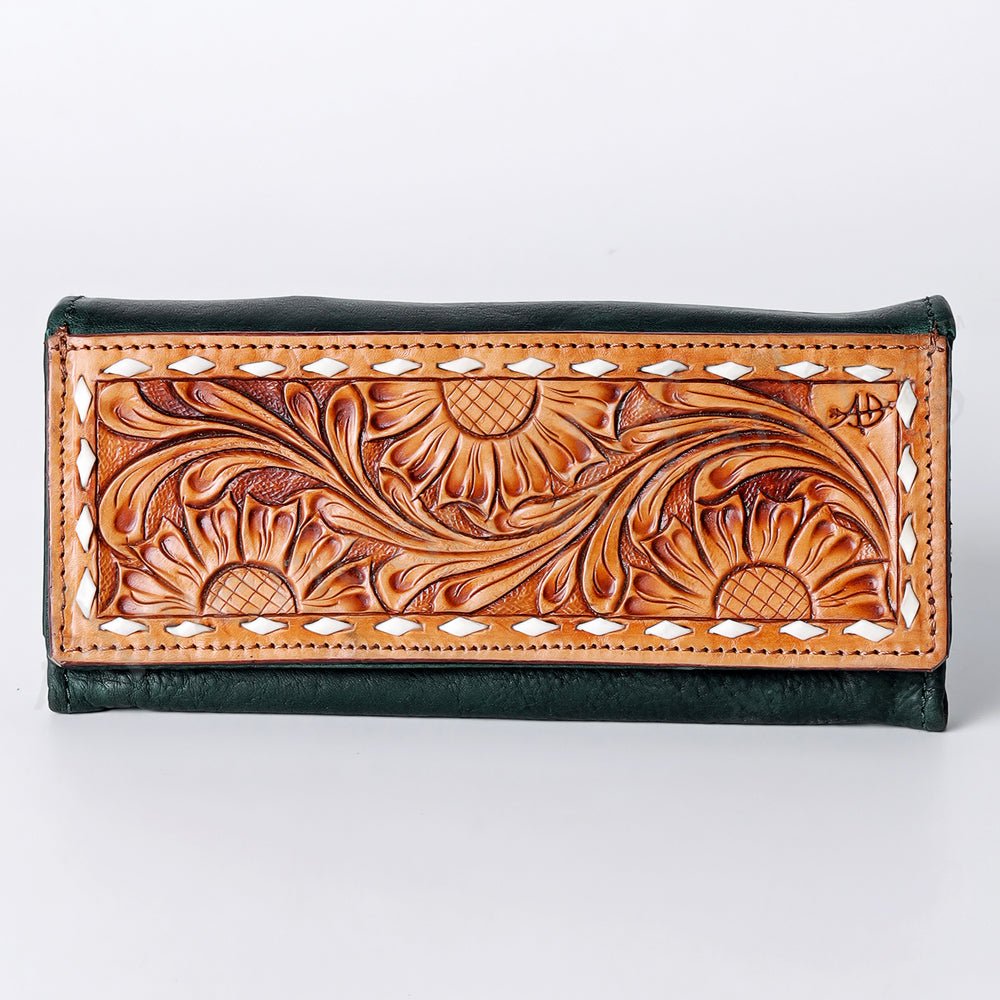 American Darling Wallet Hand Tooled Genuine Leather Women Bag Western Handbag Purse