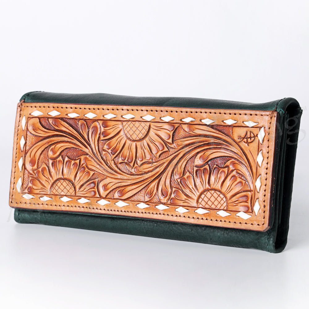 American Darling Wallet Hand Tooled Genuine Leather Women Bag Western Handbag Purse
