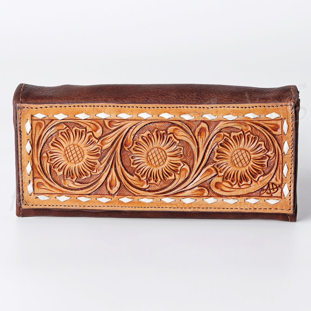 American Darling Wallet Hand Tooled Genuine Leather Women Bag Western Handbag Purse