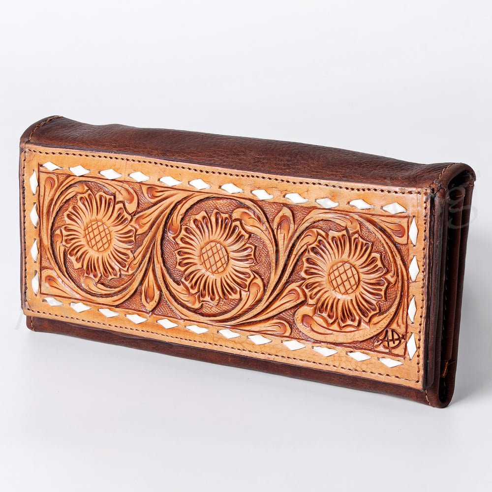 American Darling Wallet Hand Tooled Genuine Leather Women Bag Western Handbag Purse