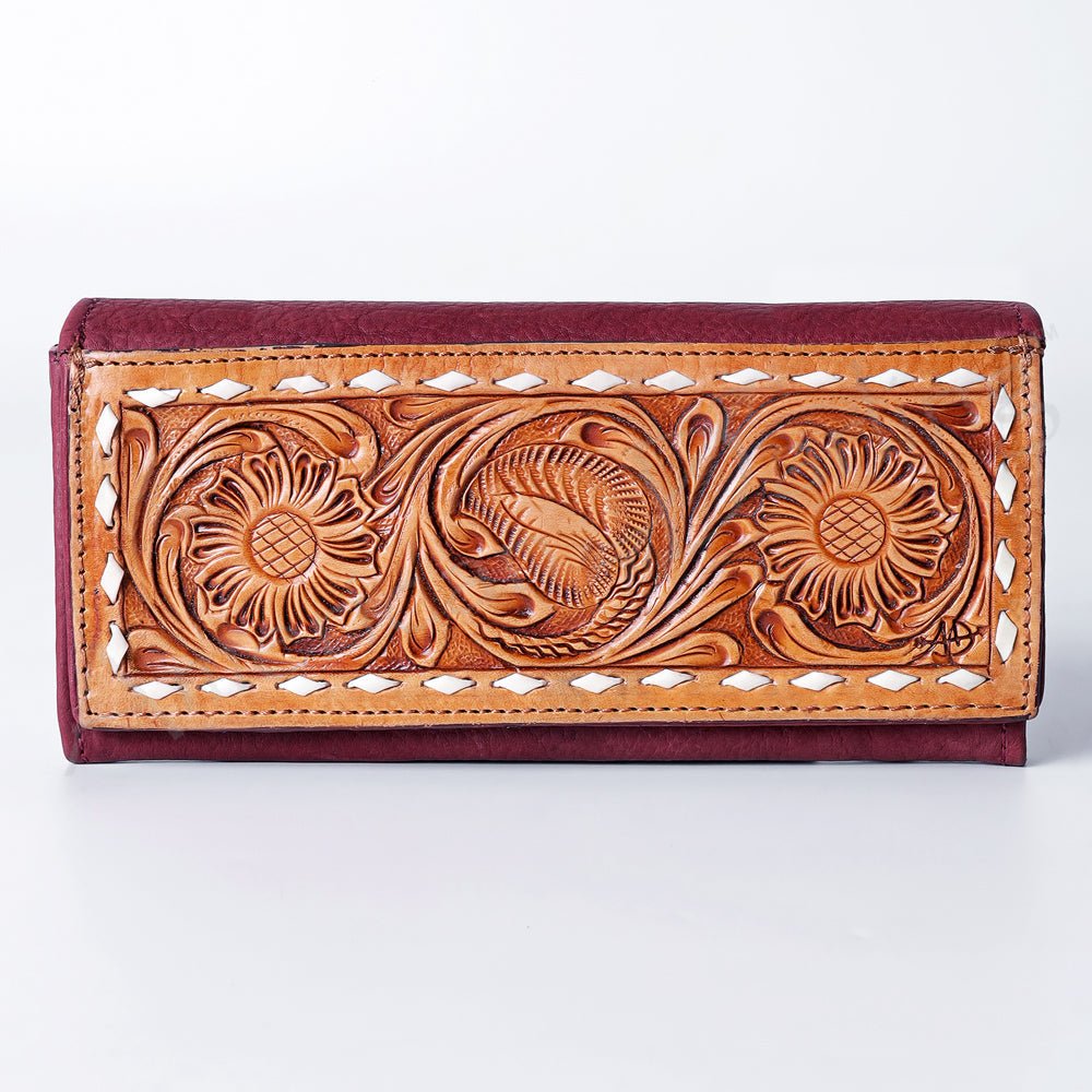 American Darling Wallet Hand Tooled Genuine Leather Women Bag Western Handbag Purse