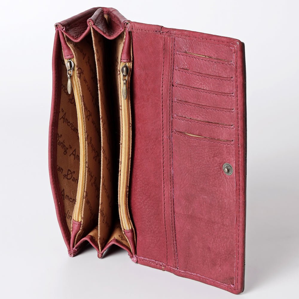 American Darling Wallet Hand Tooled Genuine Leather Women Bag Western Handbag Purse