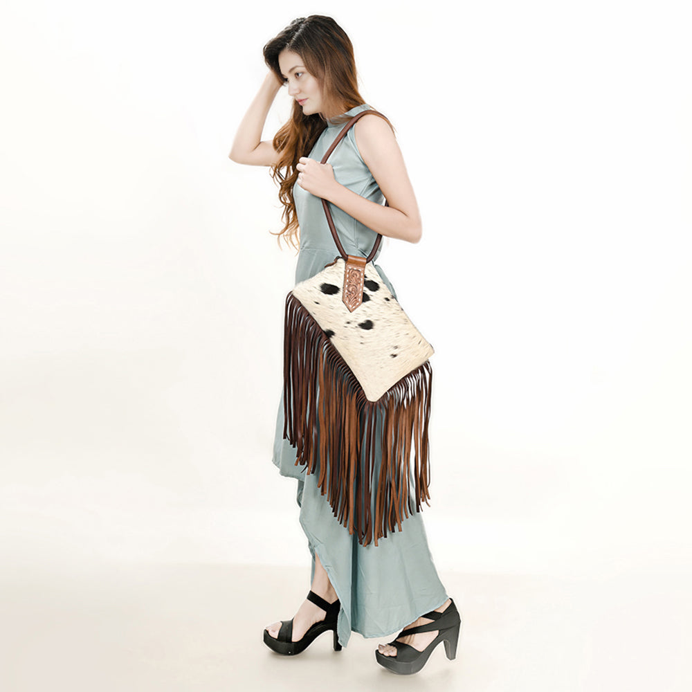 American Darling ADBGZ328A Wristlet Hand Tooled Hair On Genuine Leather women bag western handbag purse