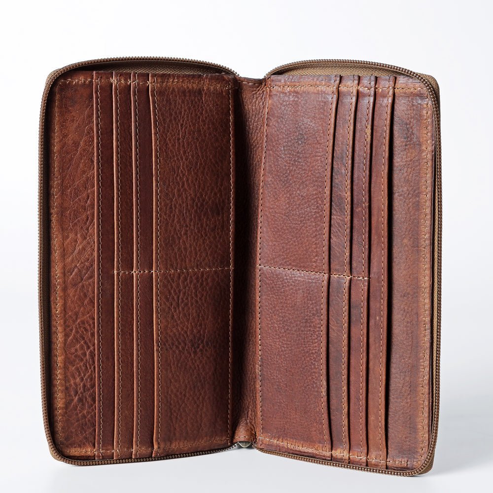 American Darling Wallet Hand Tooled Genuine Leather Women Bag Western Handbag Purse