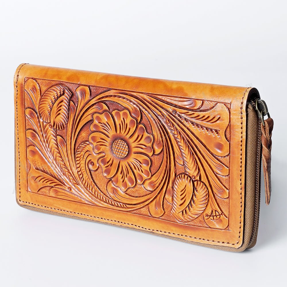 American Darling Wallet Hand Tooled Genuine Leather Women Bag Western Handbag Purse
