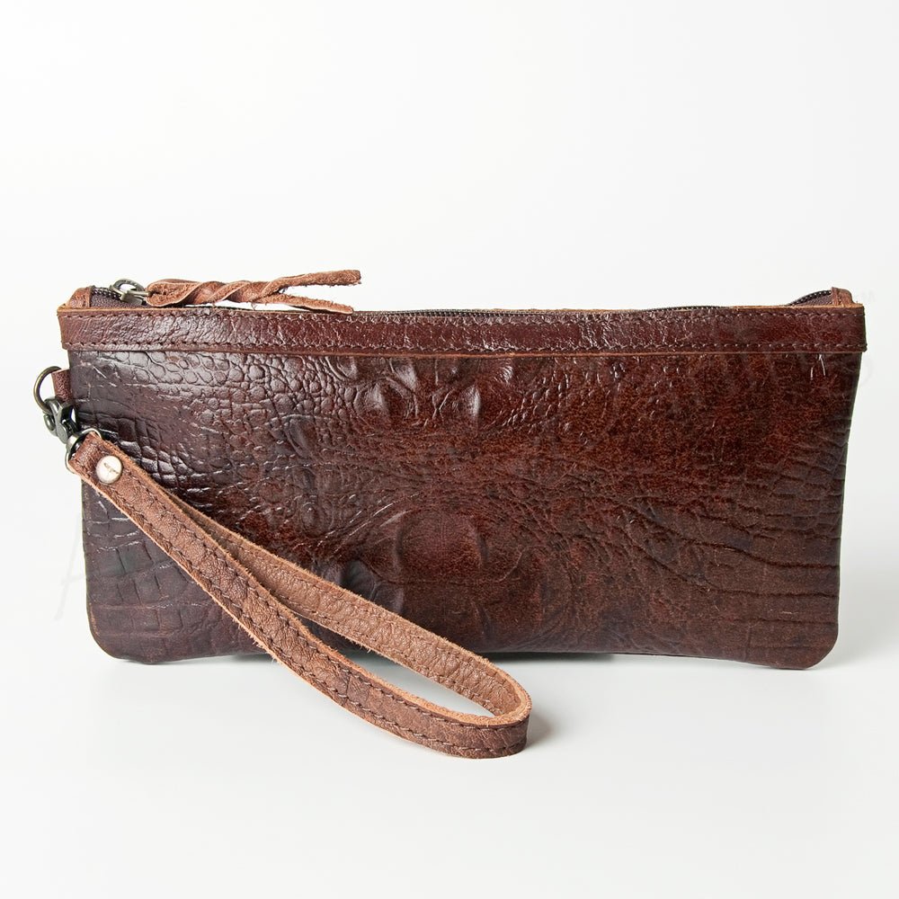 American Darling ADBG768 Wristlet Hand Tooled Genuine Leather women bag western handbag purse