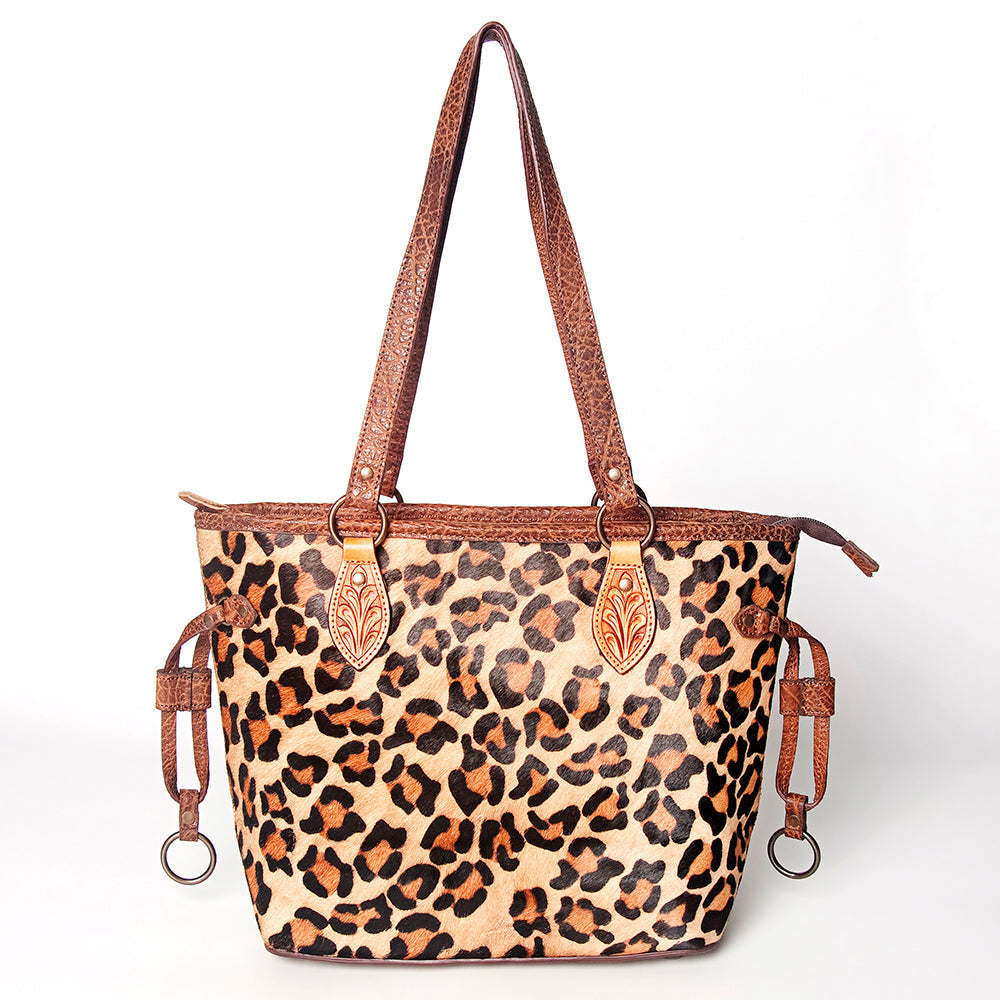American Darling ADBGZ313B Tote Hand Tooled Hair On Genuine Leather women bag western handbag purse