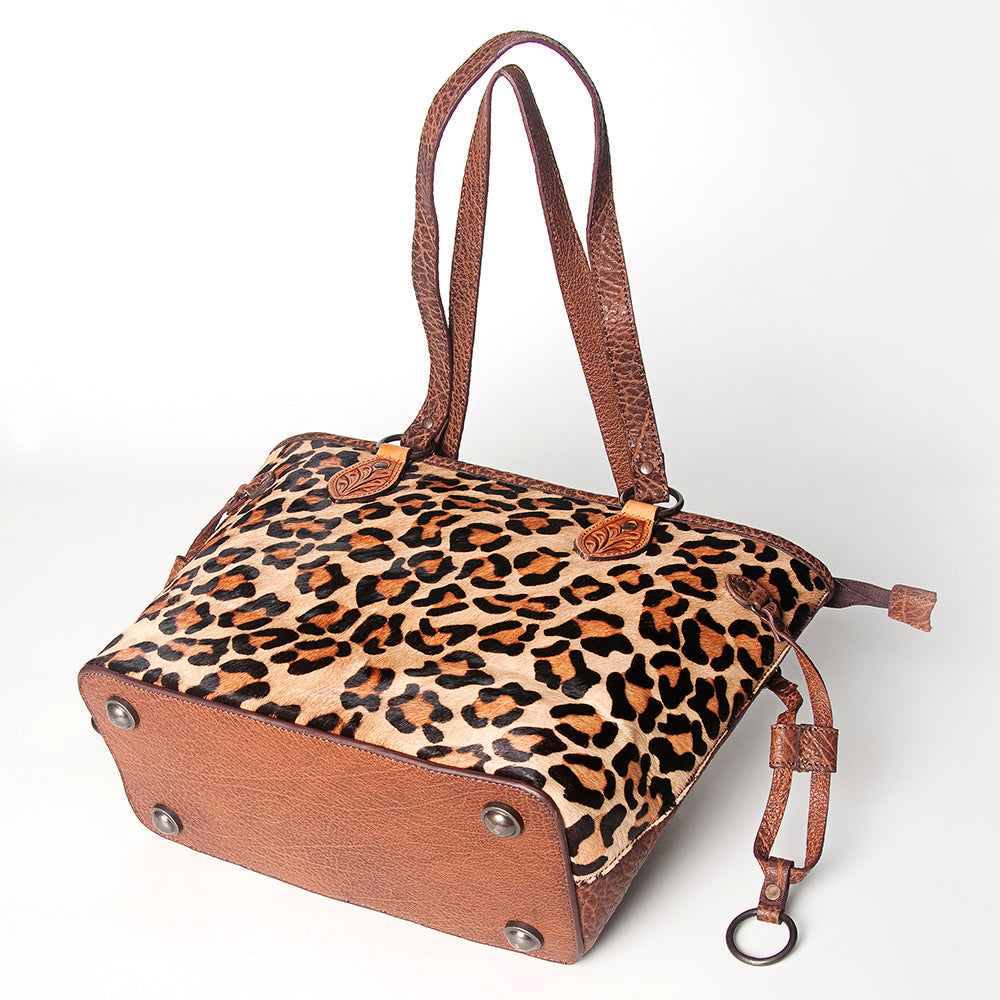 American Darling ADBGZ313B Tote Hand Tooled Hair On Genuine Leather women bag western handbag purse