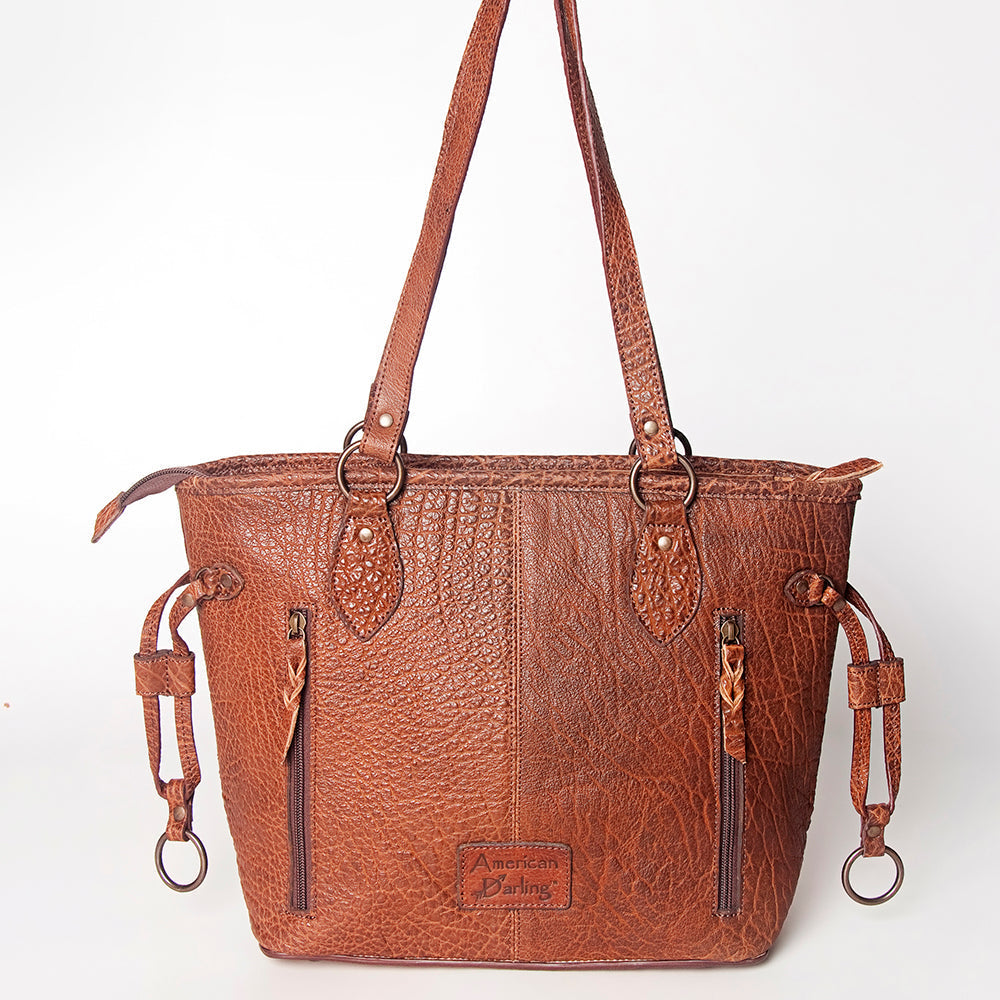 American Darling ADBGZ313B Tote Hand Tooled Hair On Genuine Leather women bag western handbag purse