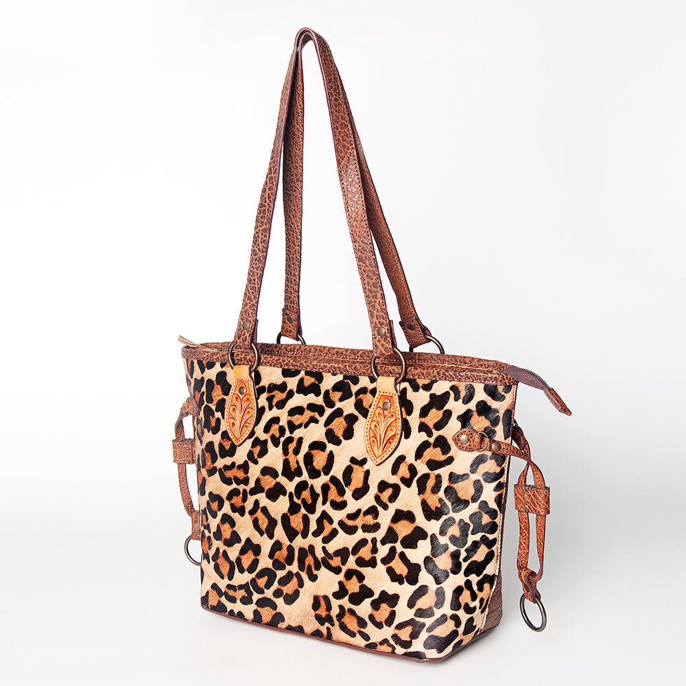American Darling ADBGZ313B Tote Hand Tooled Hair On Genuine Leather women bag western handbag purse