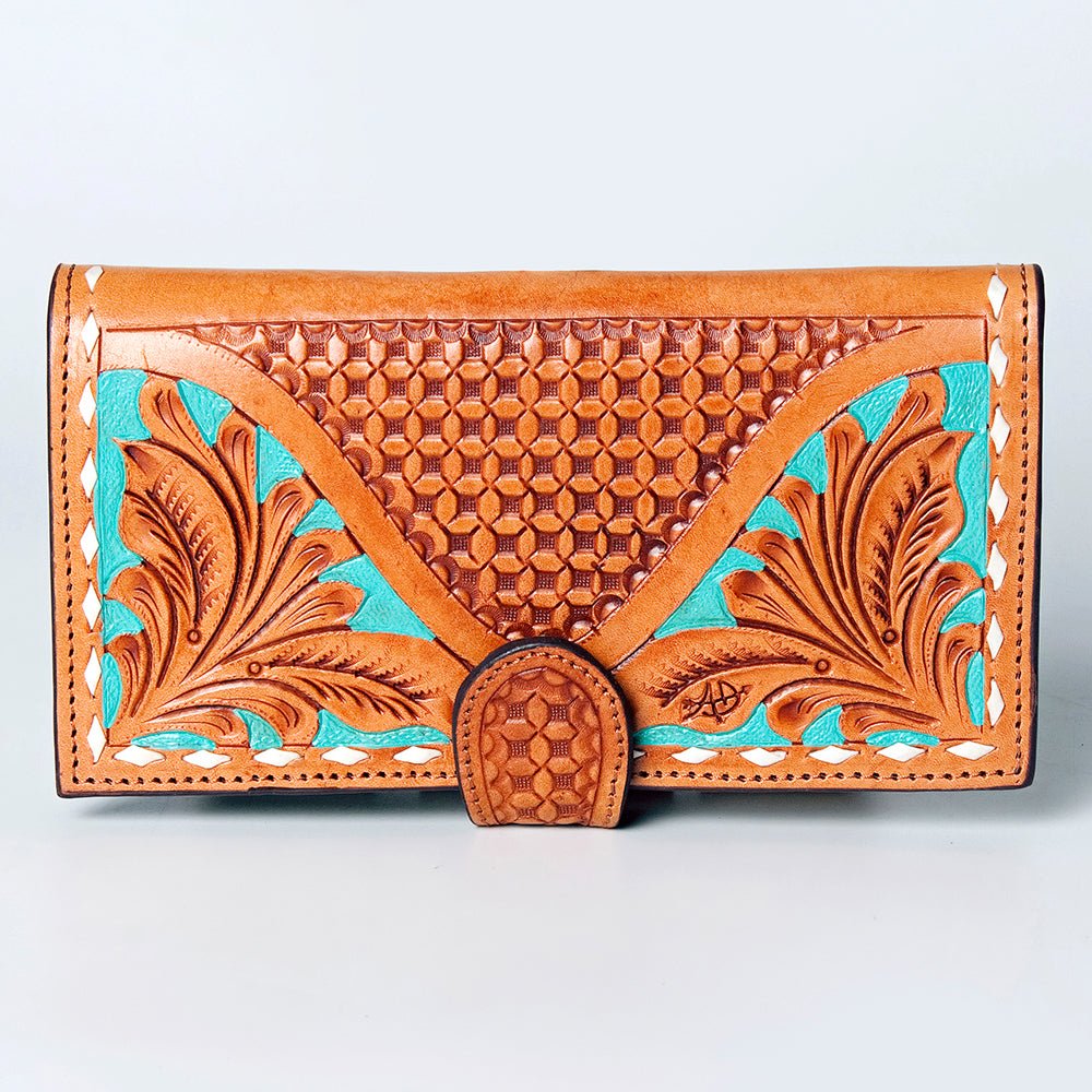 American Darling Wallet Hand Tooled Genuine Leather Women Bag Western Handbag Purse