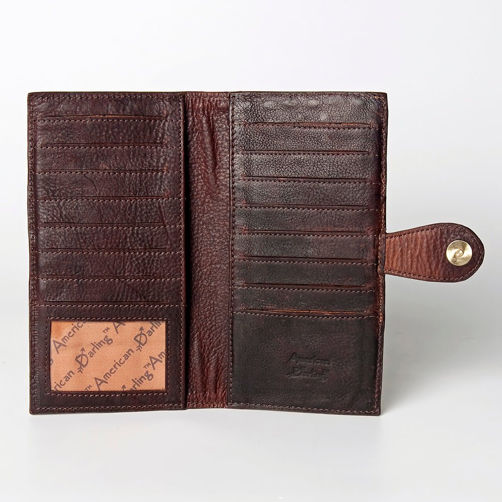 American Darling Wallet Hand Tooled Genuine Leather Women Bag Western Handbag Purse