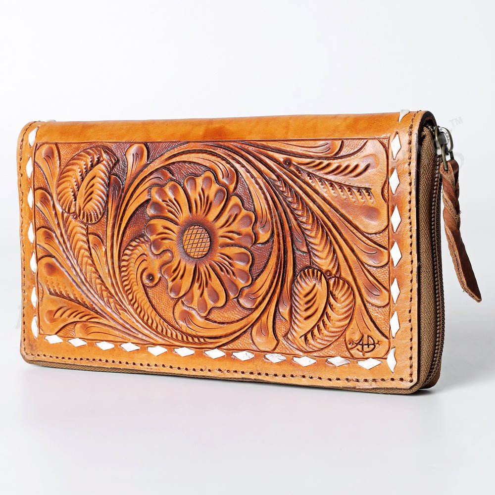 American Darling Wallet Hand Tooled Genuine Leather Women Bag Western Handbag Purse