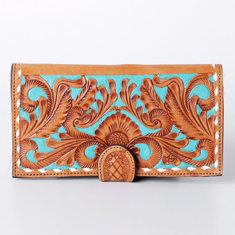 American Darling Wallet Hand Tooled Genuine Leather Women Bag Western Handbag Purse