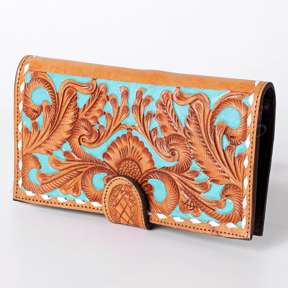 American Darling Wallet Hand Tooled Genuine Leather Women Bag Western Handbag Purse