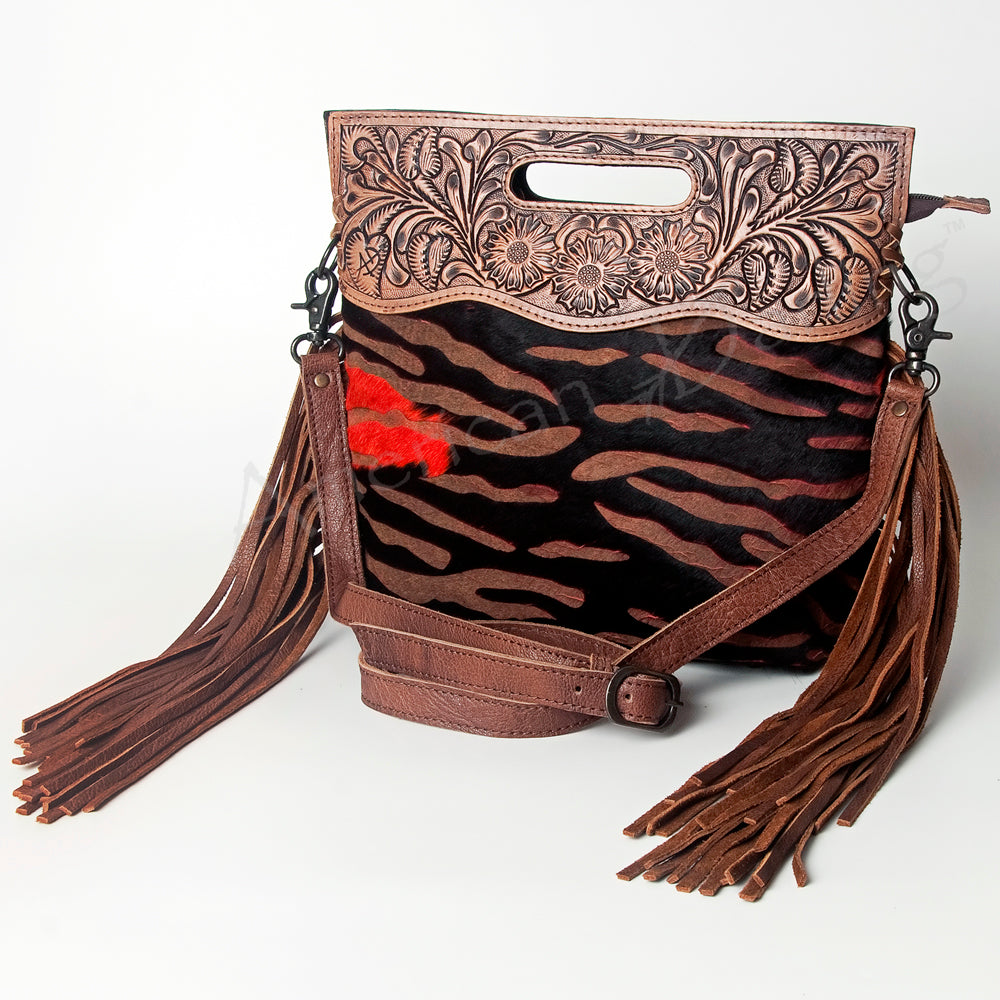 American Darling Clutch Hand Tooled Saddle Blanket Fabric Genuine Leather Western Women Bag Handbag Purse | Purses for Cute