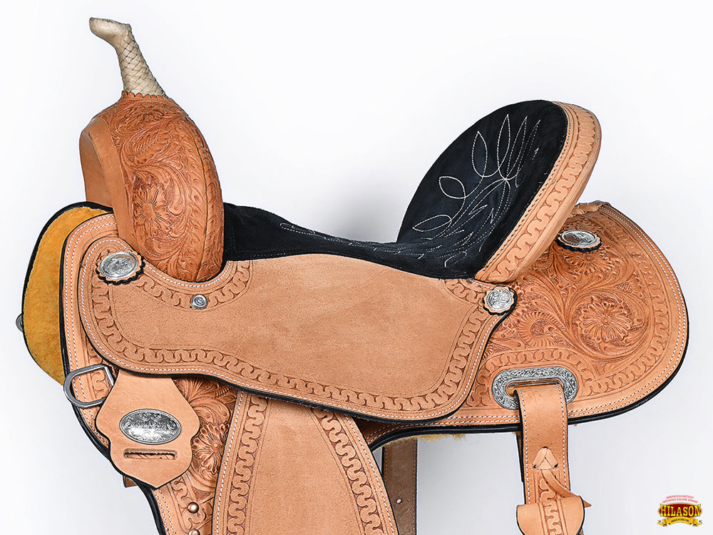 Hilason Western Horse Barrel Racing Trail American Leather Saddle Tan Tack