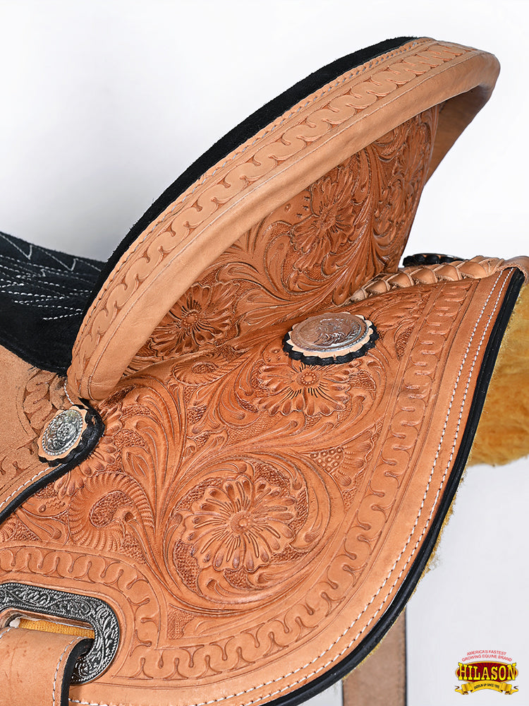 Hilason Western Horse Barrel Racing Trail American Leather Saddle Tan Tack
