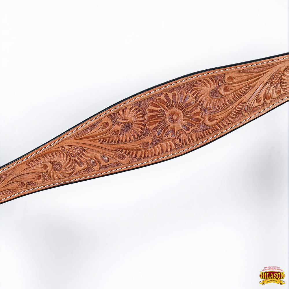 Hilason Western Horse Floral Headstall Breast Collar American Leather Tack Set